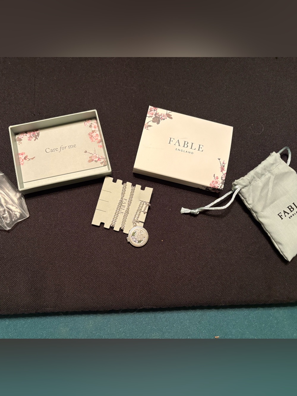 Fable Silver Moon Necklace with Round Locket - unworn nwt